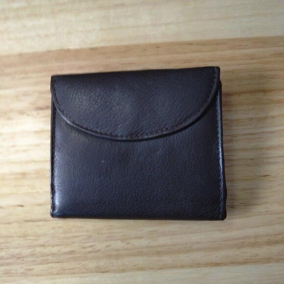 Marshal Men's Brown Genuine Leather Bifold Card Wallet Snap Closure Change - Picture 4 of 4